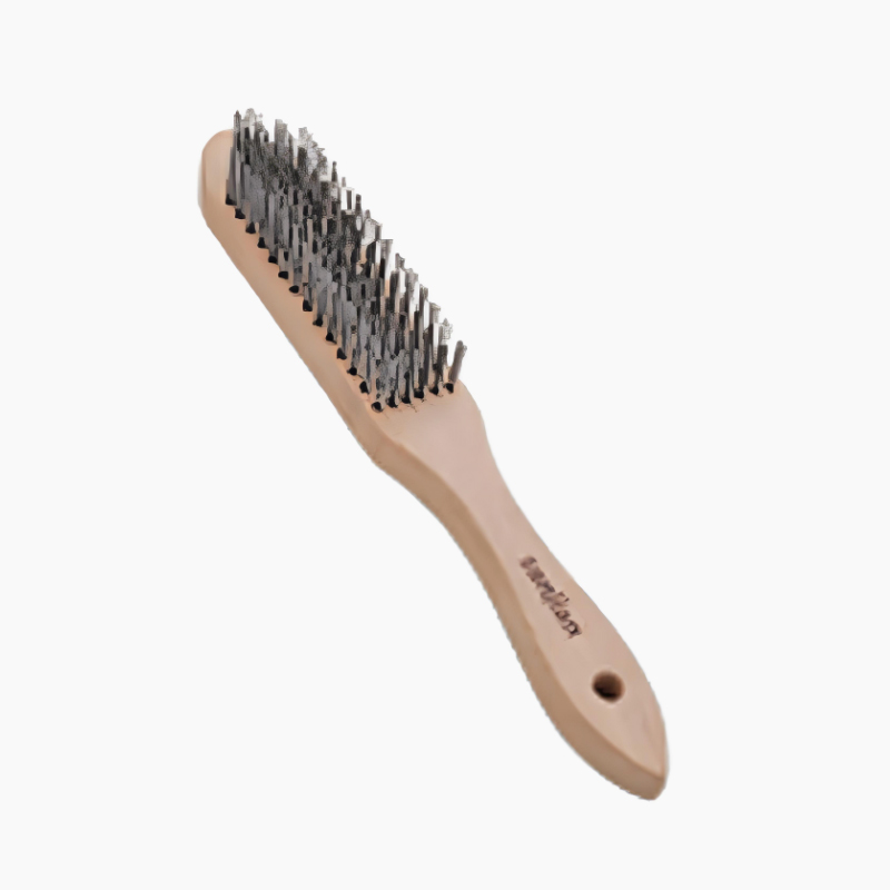 Stahldrahtbürste mit Holzgriff